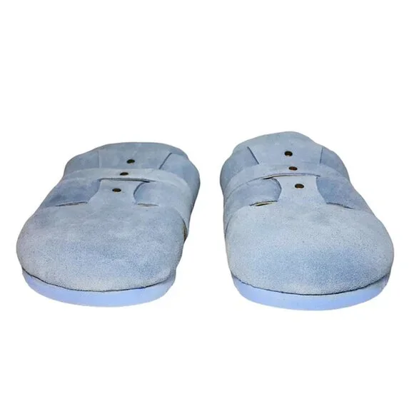 FREE PEOPLE Sunday Season Footbed Blue Suede Mule - Picture 4 of 9